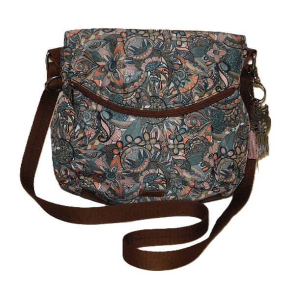 Sakroots Recycled Eco Twill Foldover Crossbody Owl Keychain - Picture 1 of 12